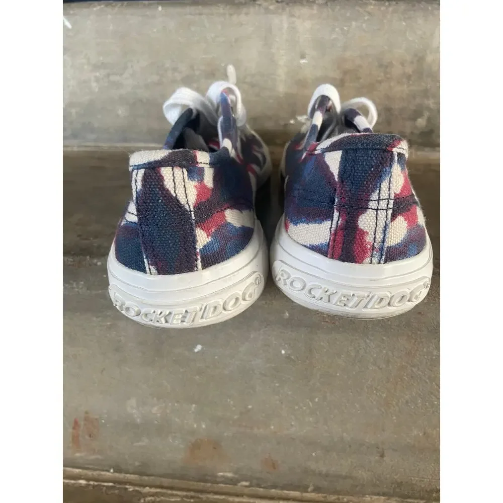 Rocket Dog red/white/blue tie dye canvas sneakers - Picture 6 of 8